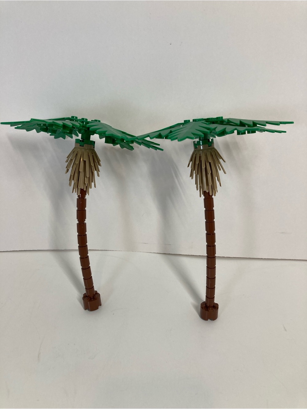 Custom LEGO Palm Tree Genuine Parts Set of 2 MOC Forest Green Leaves Tropical